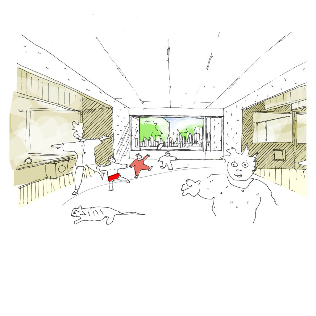 Le plafond donne la mesure : il est haut ou très haut dans l'interstice...