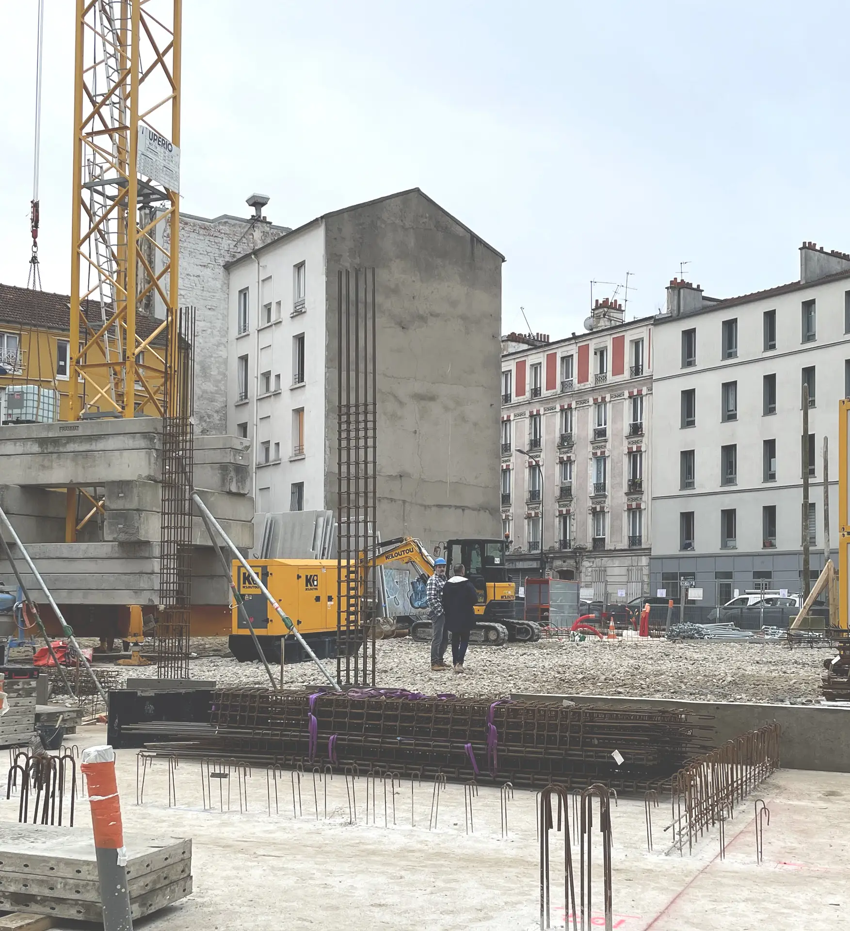 Construction de 21 logements avec façades en pierre de taille massive autoportante, Pantin.