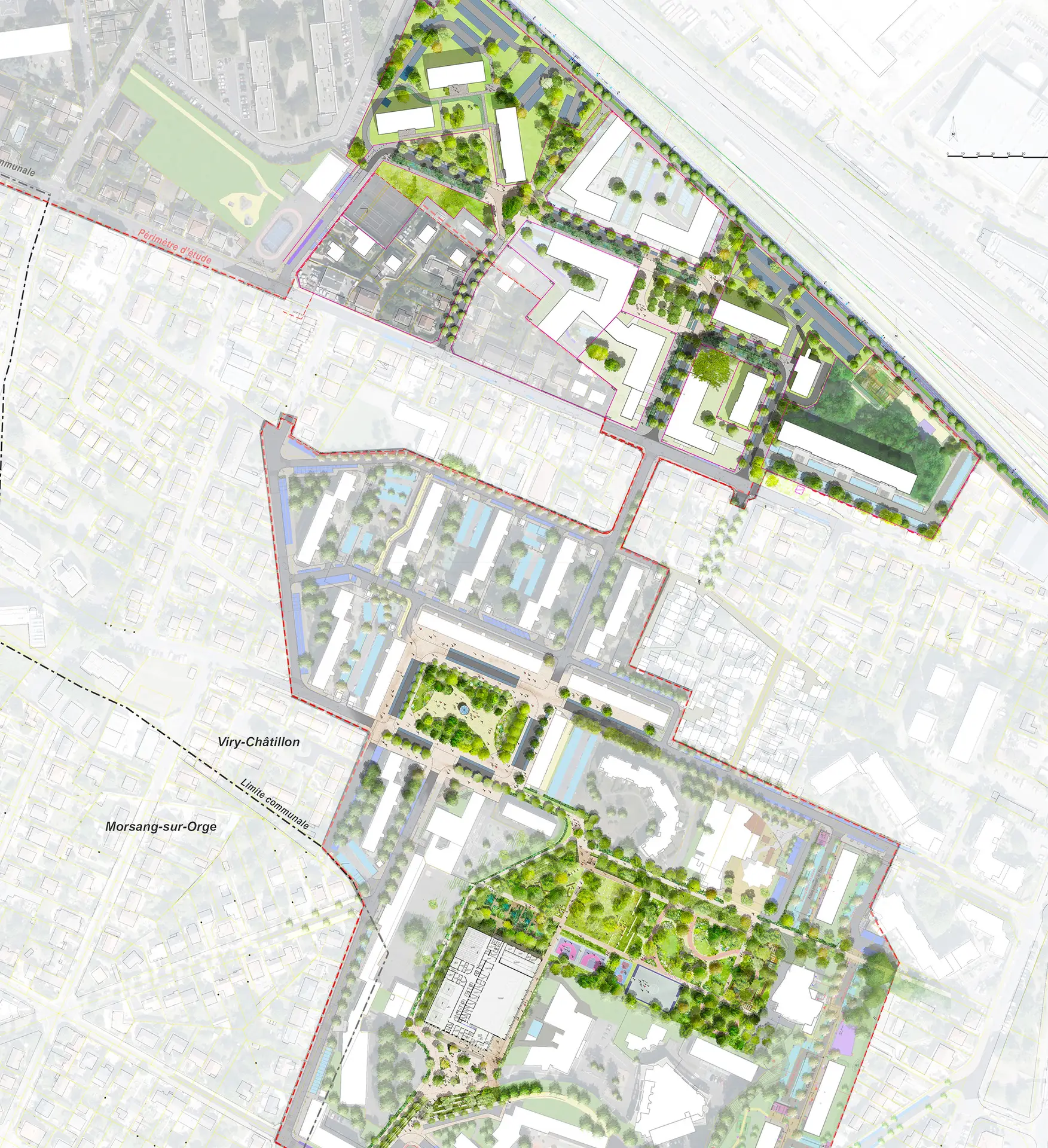 Aménagement des espaces publics sur le secteur NPNRU du Plateau